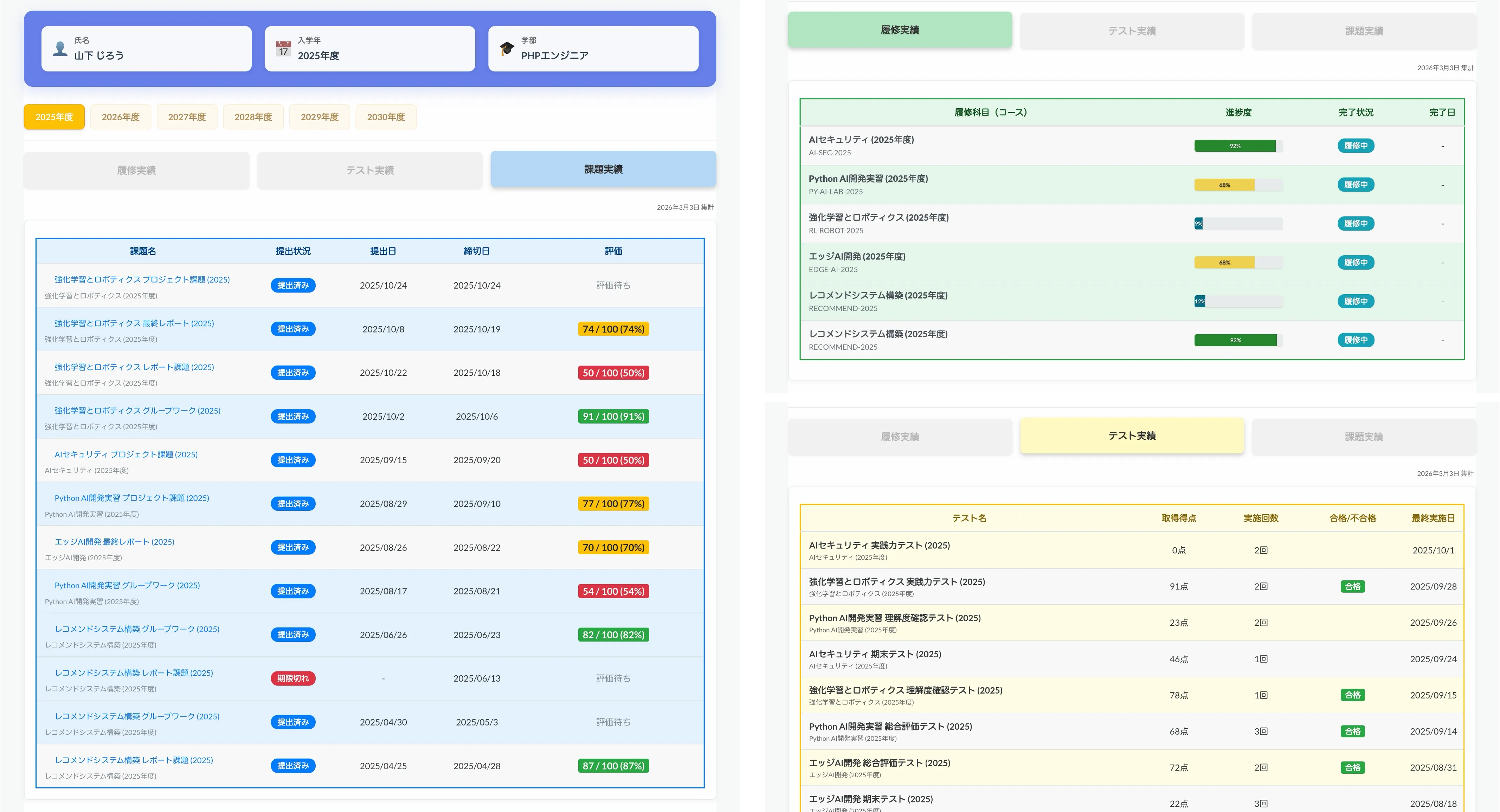 eポートフォリオ学習履歴イメージ